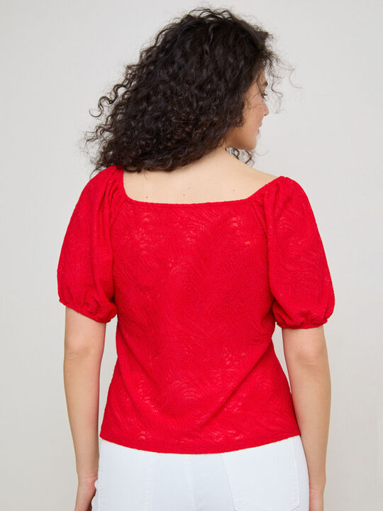 CAMISETA MESONERA JACQUARD Rojo image number null