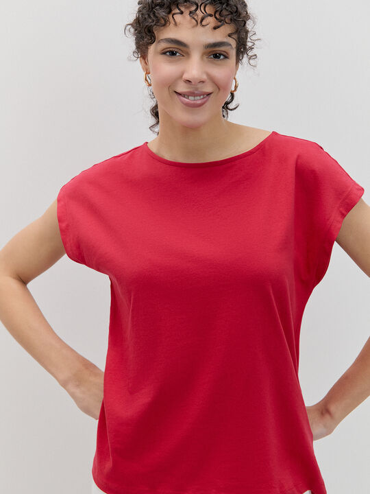 CAMISETA HOMBRO CAIDO Rojo image number null