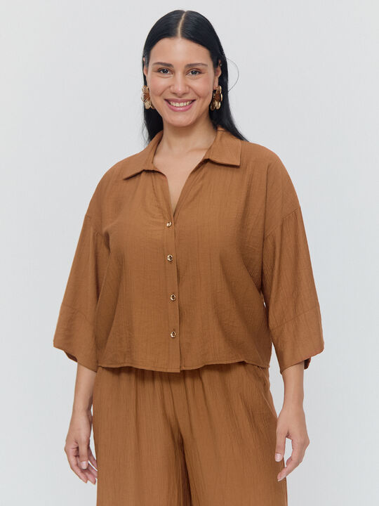 camisa ancha Marron viejo image number null
