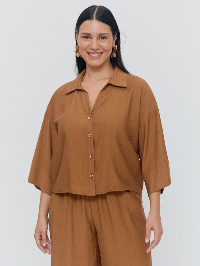 camisa ancha Marron viejo