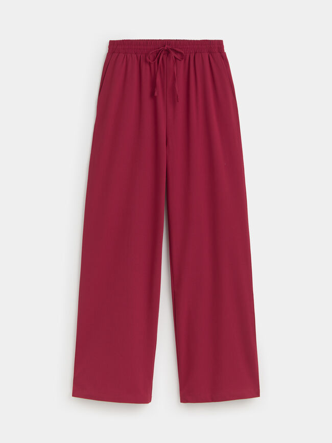 PANTALÓN PALAZZO Burgundy Drab