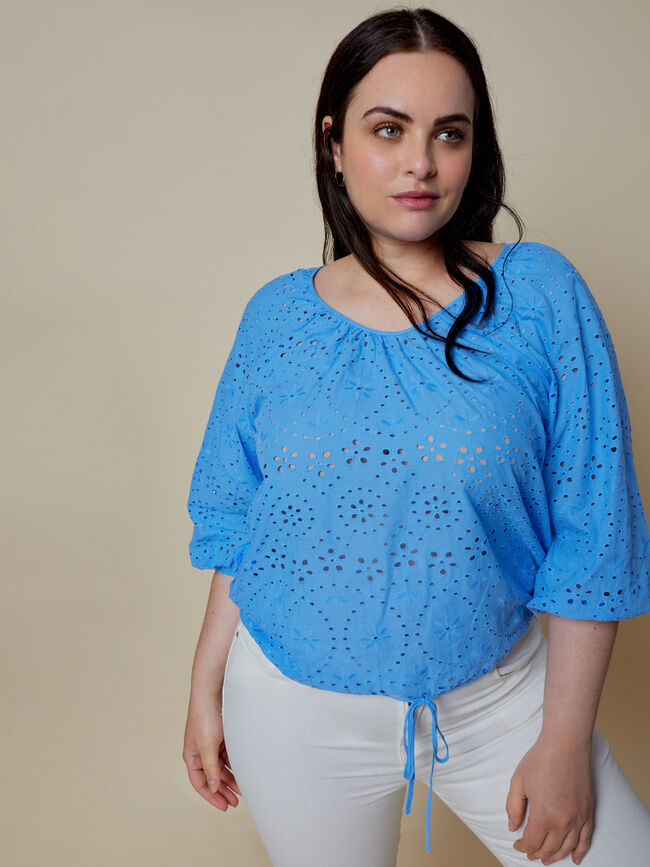 Blusa calados lazo Cobalto_claro