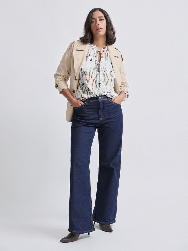 BLUSA CORDONES FLUIDA Crudo