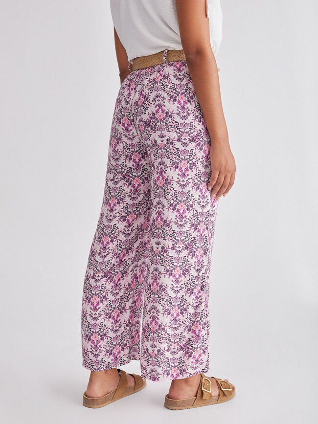 Pantalon palazzo cinturon Violeta African