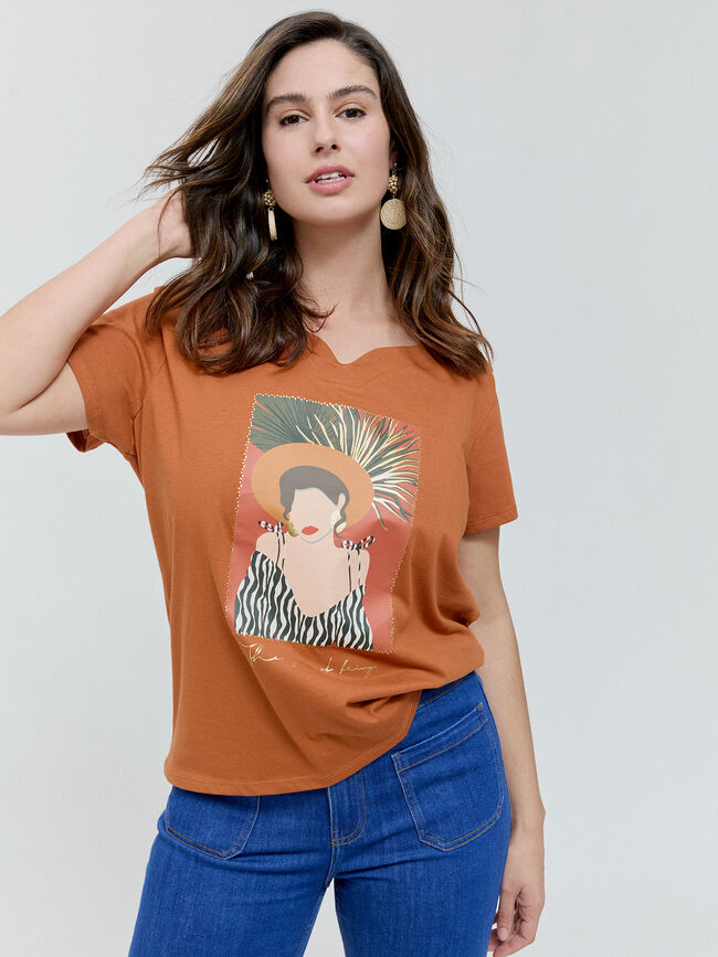 CAMISETA POSICIONAL CHICA Marron viejo