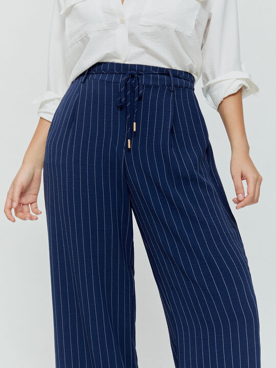 PANTALON ANCHO FLUIDO Azul Noche image number null
