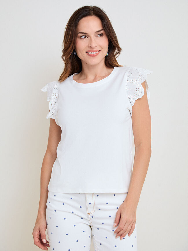 CAMISETA DETALLE VOLANTE Blanco Optico