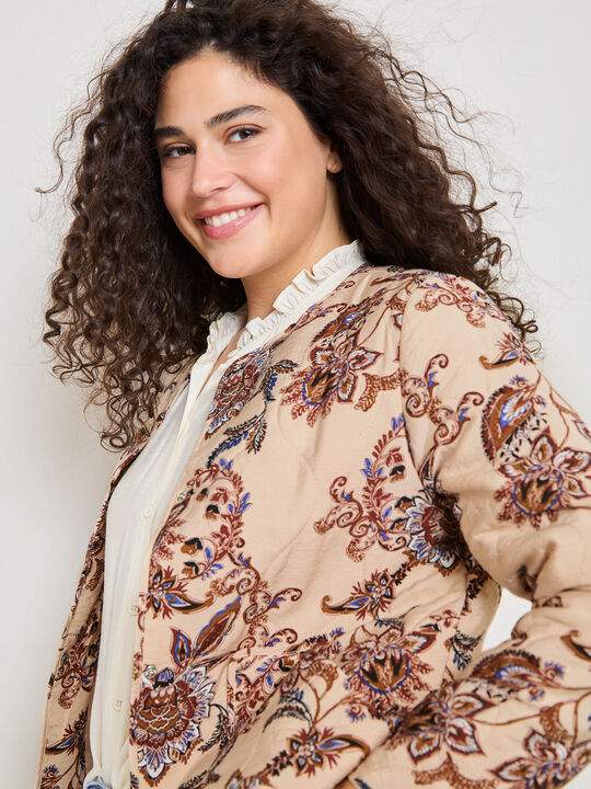 CHAQUETA ACOLCHADA ESTAMPADA Crudo image number null