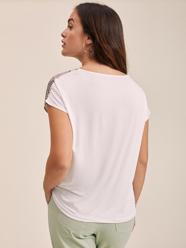 Camiseta estampado animal Blanco Optico