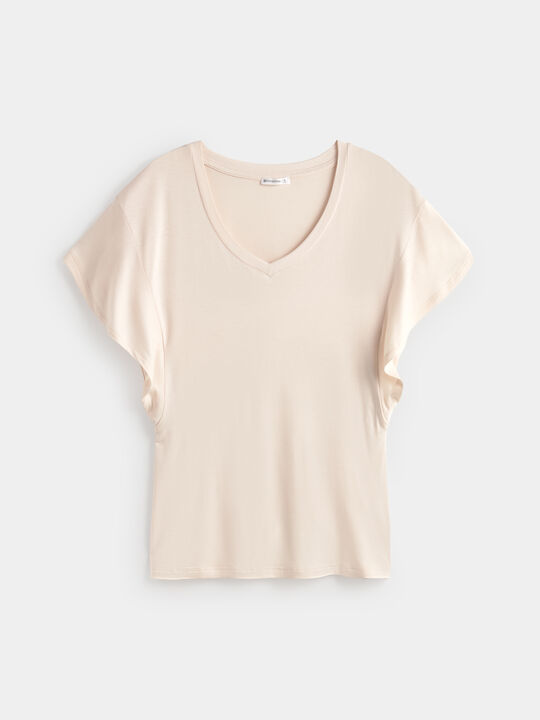 CAMISETA VOLANTES Blanco Hueso image number null