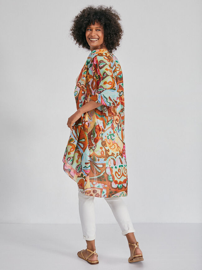 caftán fluido estampado Multicolor
