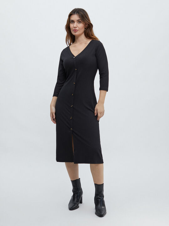 VESTIDO CANALÉ BOTONES Negro image number null