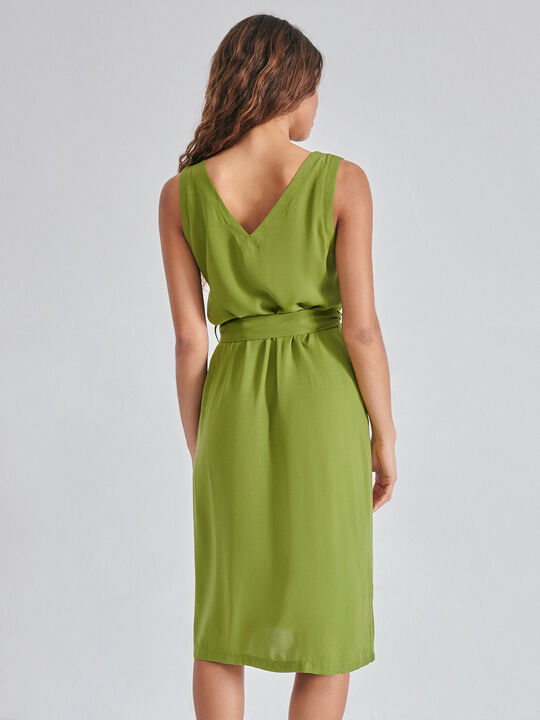 VESTIDO CAMISERO MIDI Oliva image number null