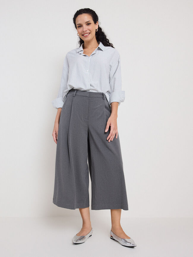 PANTAL&Oacute;N CULOTTE VESTIR Gris Medio