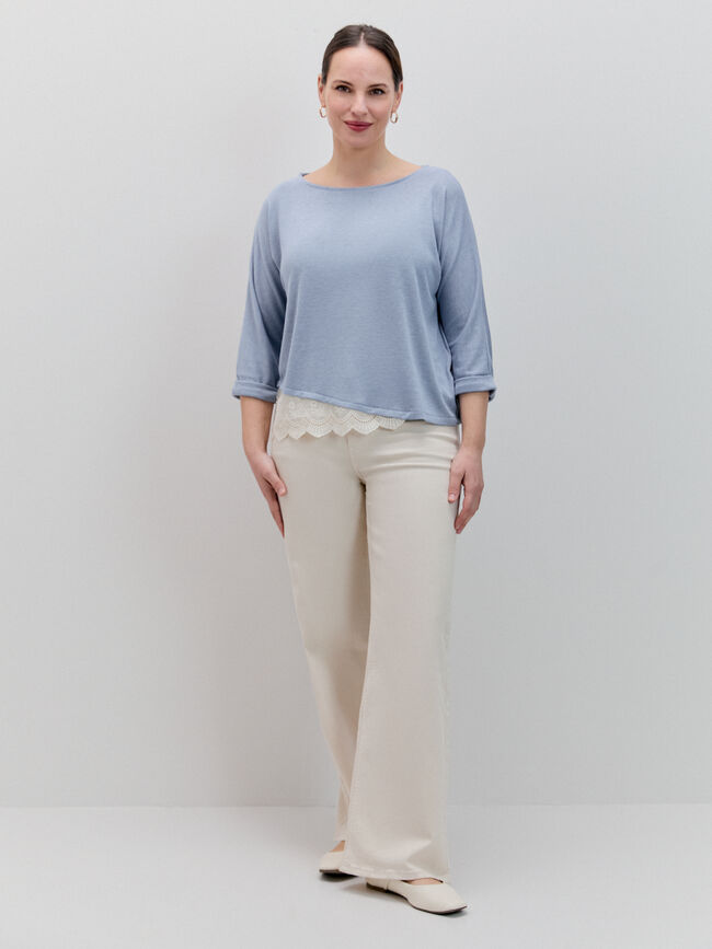 JERSEY PUNTILLA BAJO ASIM&Eacute;TRICA Azul Lavado