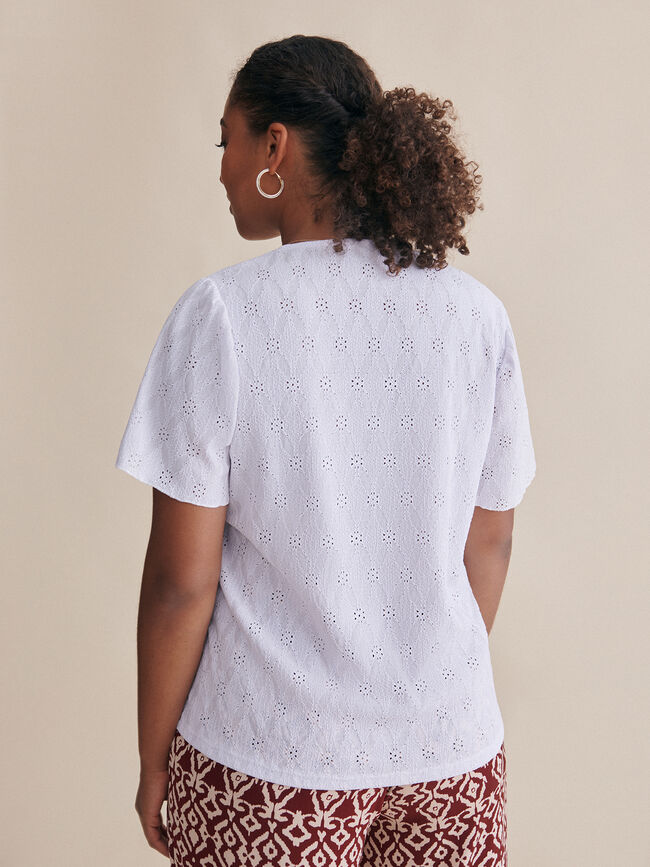camiseta detalle en escote Blanco Optico