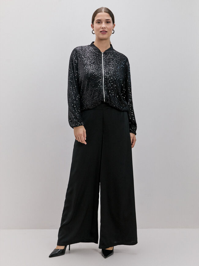 PANTALON SATEN FIESTA Negro