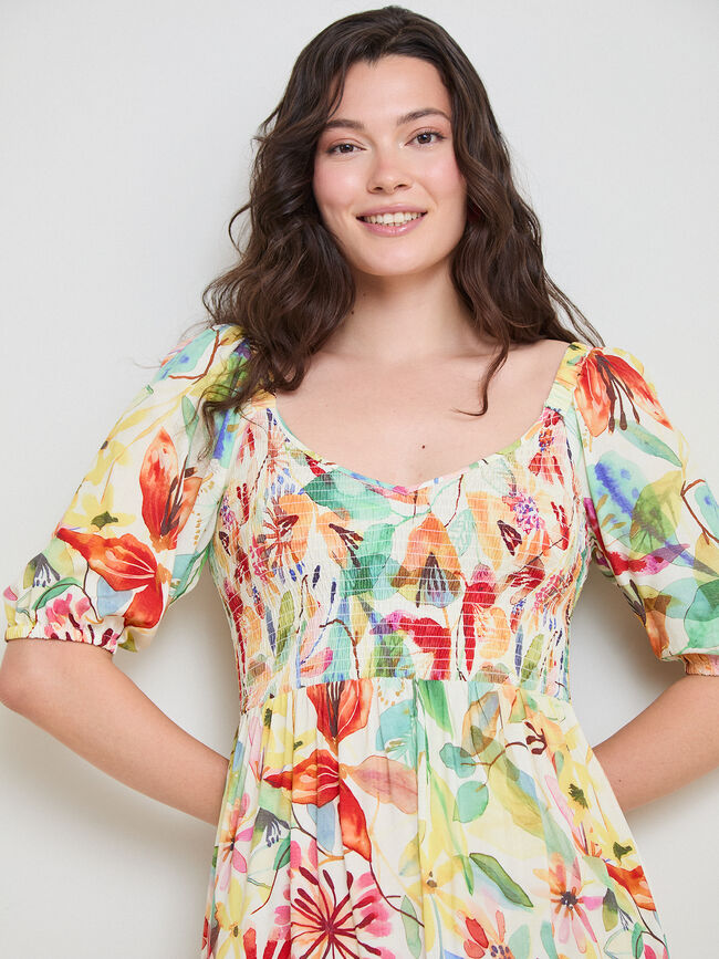 VESTIDO GOMA CANILLA Rojo