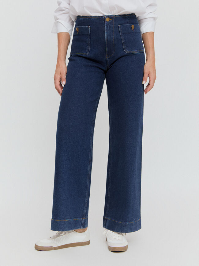 PANTALÓN BOLSILLO BOTÓN Dark blue