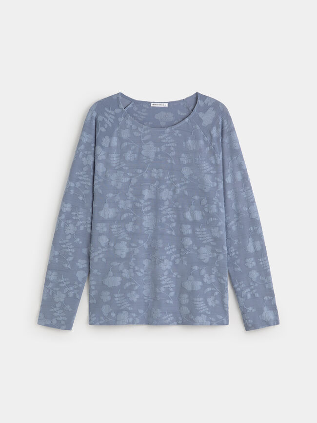 CAMISETA DETALLE TEJIDO Dusty Blue