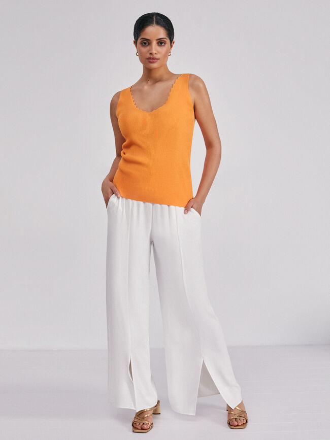 Top punto canalé naranja tangy
