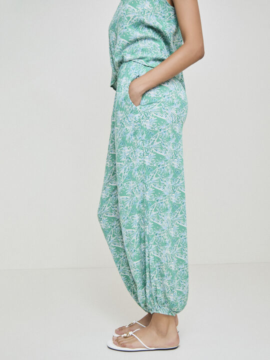 PANTAL&Oacute;N BOMBACHO ESTAMPADO Hoja image number null
