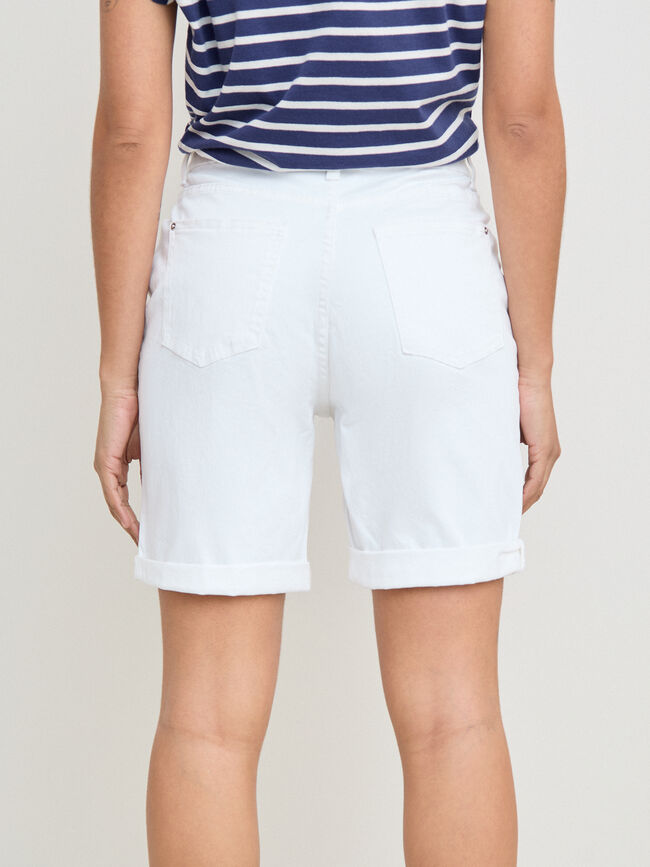 BERMUDA VAQUERA BASICA Blanco Optico