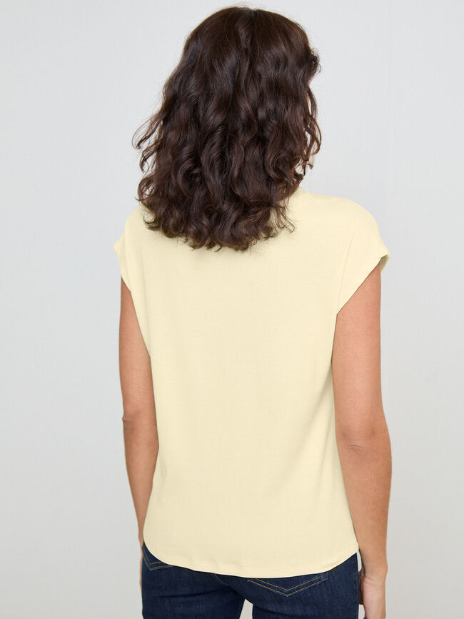 CAMISETA HOMBRO CAIDO Amarillo Pastel