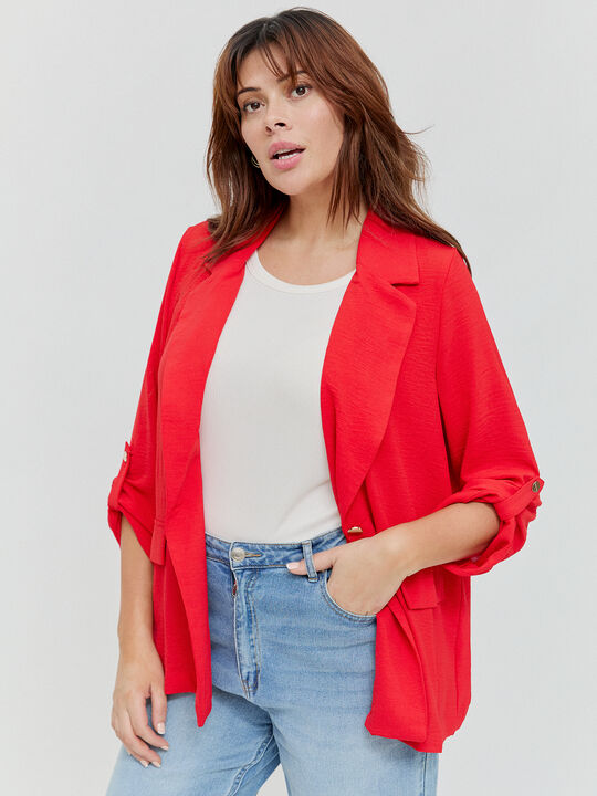 BLAZER FLUIDA ROLL-UP Rojo image number null