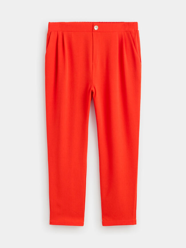 Pantalón pinzas Rojo Tomate