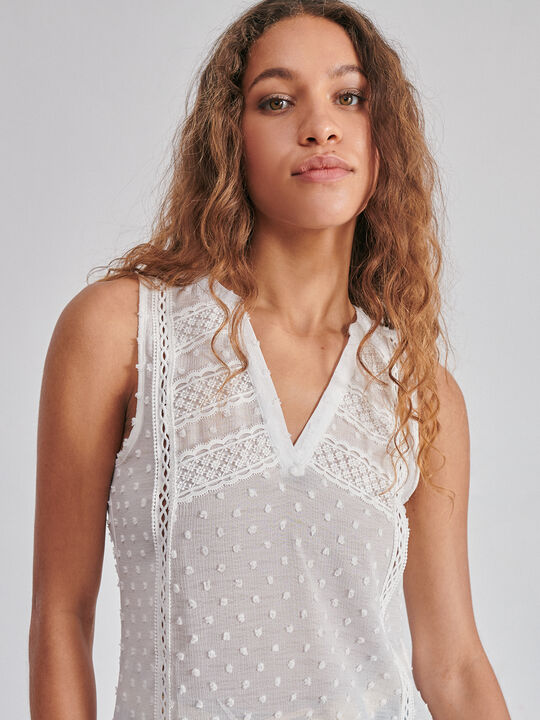 Blusa plumeti bordados Blanco Hueso image number null