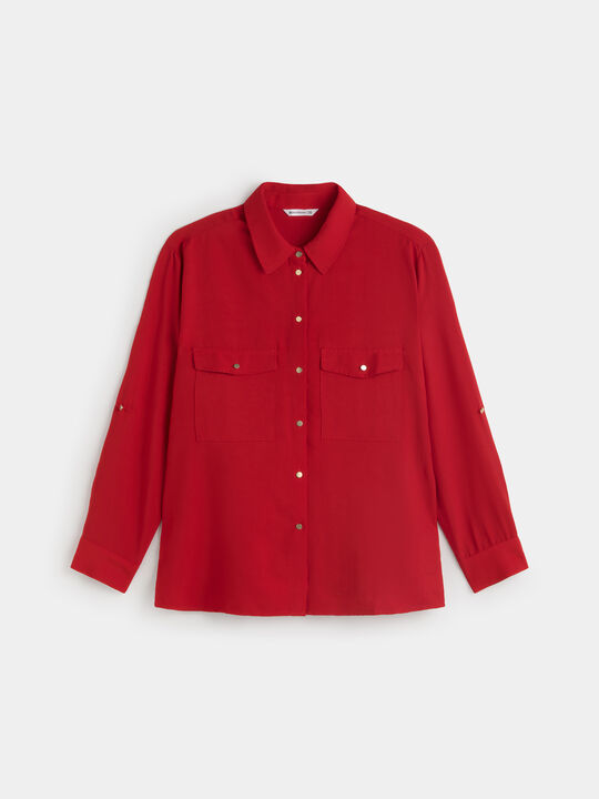 CAMISA MANGA LARGA Rojo image number null