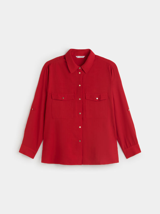 CAMISA MANGA LARGA Rojo