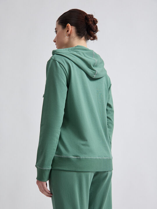 SUDADERA DETALLE BRILLO Verde Viridian image number null