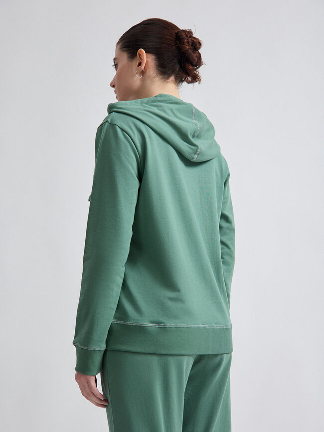 SUDADERA DETALLE BRILLO Verde Viridian
