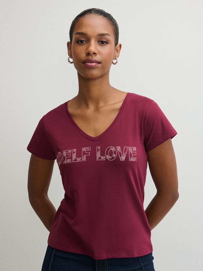 CAMISETA AMOR HOTFIX Granate