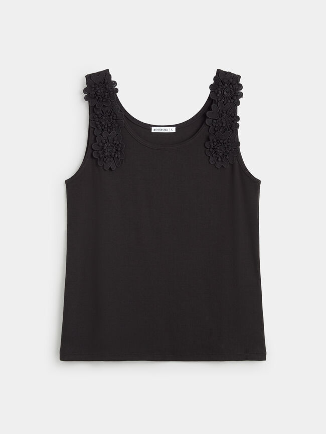 TOP FLOR 3D Negro