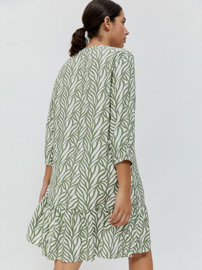 VESTIDO FLUIDO ANCHO Kaki