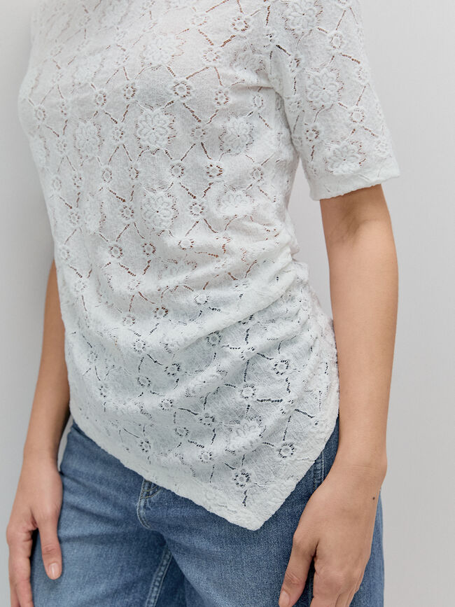 CAMISETA ASIM&Eacute;TRICA CRINKLE FLOWER Blanco Optico