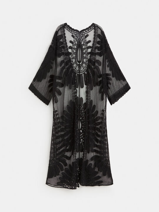 KIMONO TUL FLORES Negro image number null