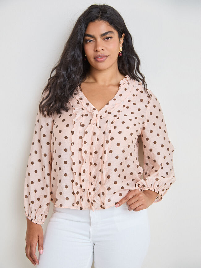 BLUSA VOLANTES Rosa