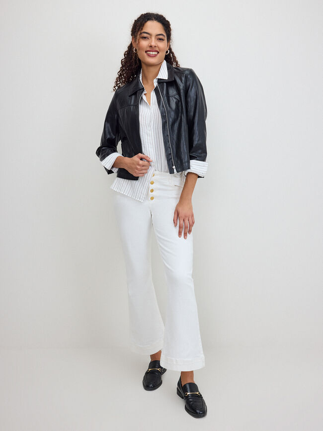 PANTALON DENIM ACAMPANADO Blanco Optico