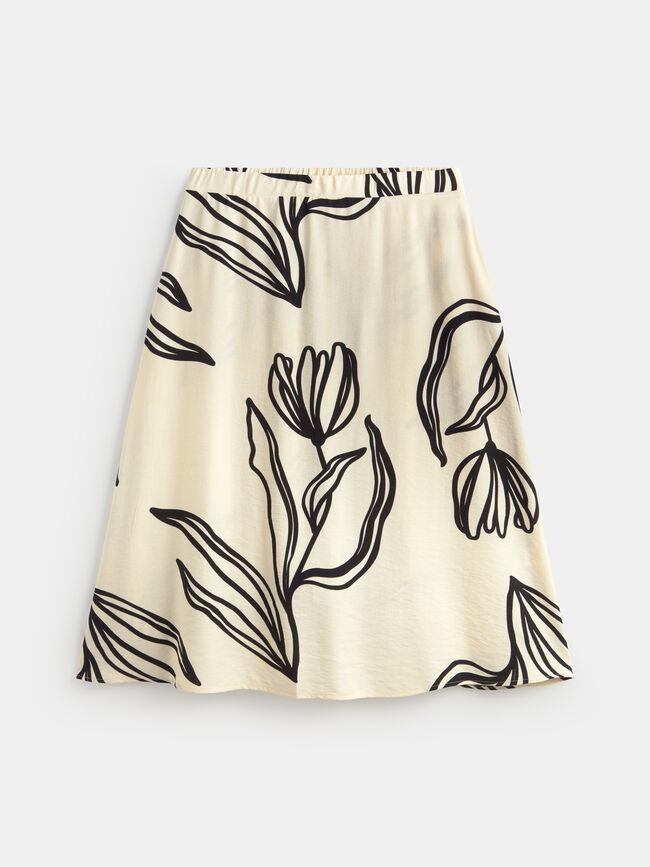 FALDA EVAS&Eacute; ESTAMPADA Crudo