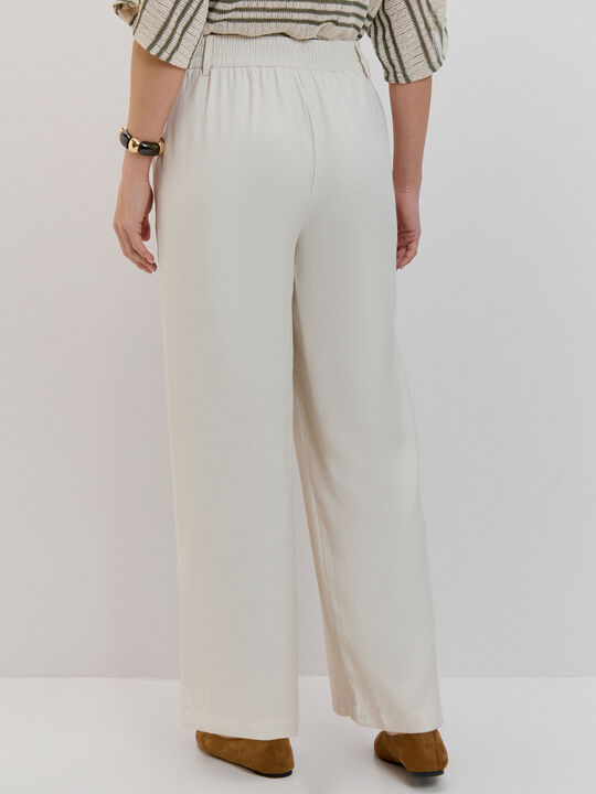 PANTAL&Oacute;N ANCHO PINZAS Beige image number null