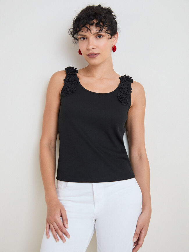 TOP FLOR 3D Negro