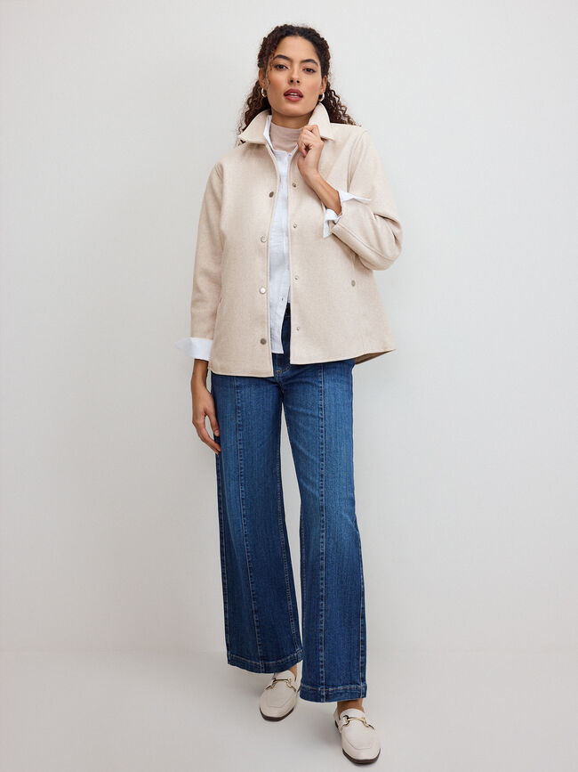 CHAQUETA PA&Ntilde;O BASICA Crudo