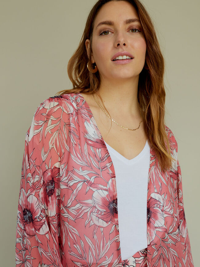 Caftán estampado Rosa Oscuro