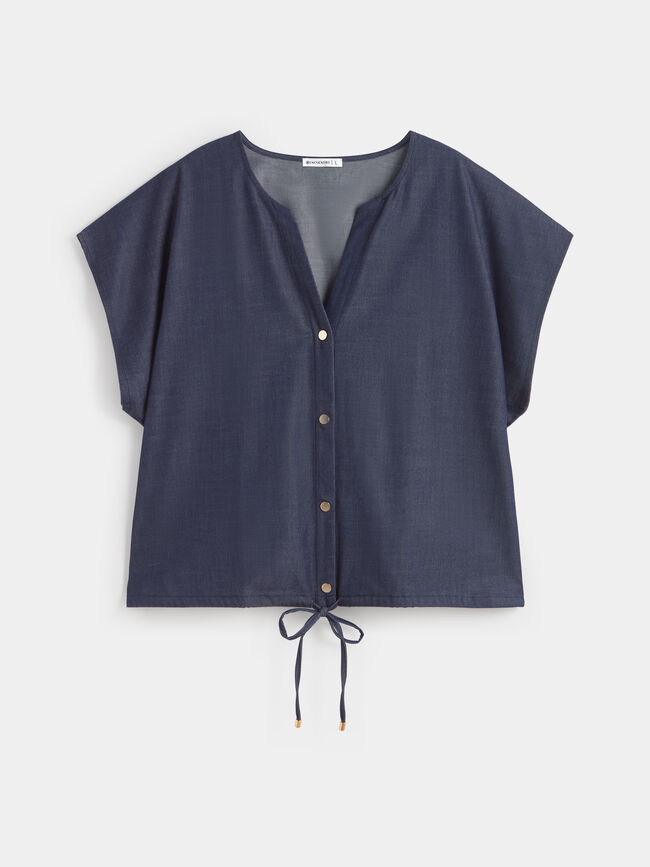 CHAQUETA FLUIDA CORTA Dark blue