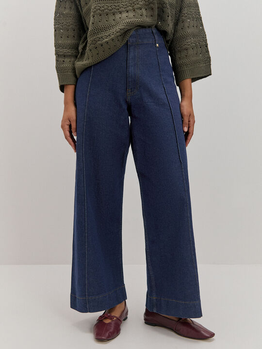 WIDE LEG COSTURAS Rinse Wash image number null