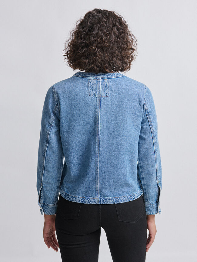CAZADORA VAQUERA BOTON Mid blue
